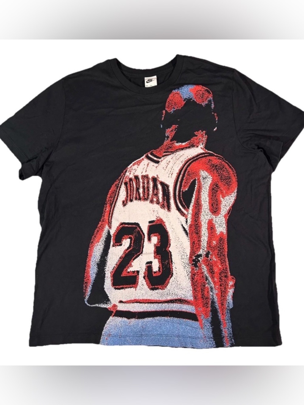 Nike Air Jordan 23 Big Graphic T Shirt sz 2XL XXL Black Short Sleeve